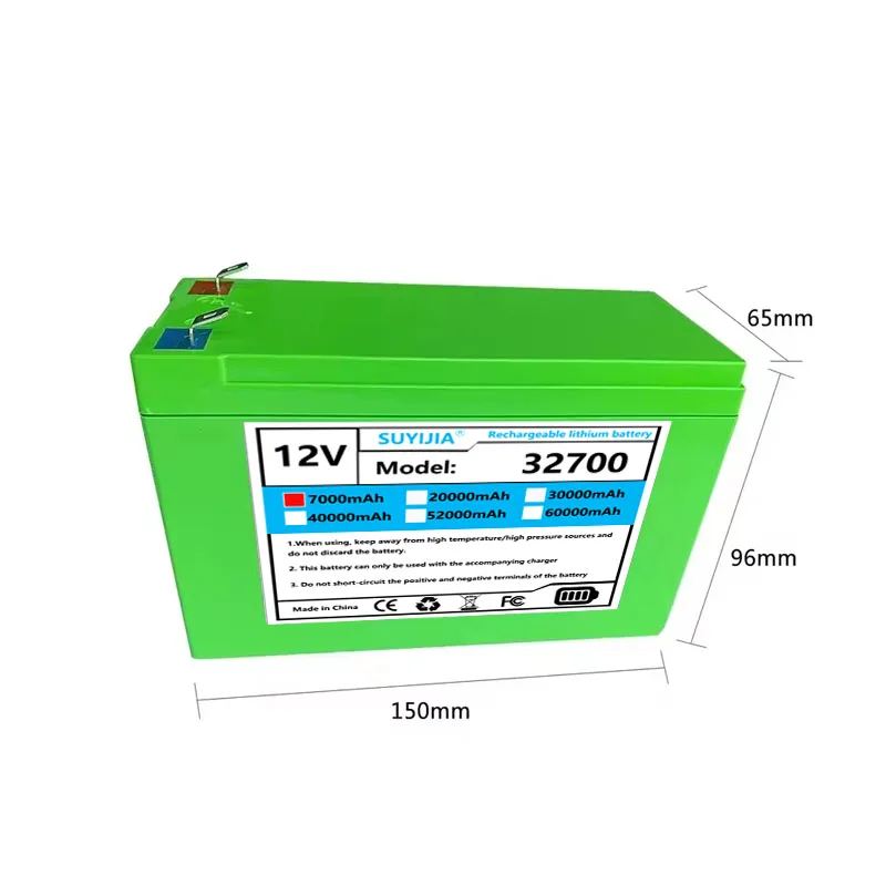 بطاريات ليثيوم LiFePO4 أسينفوري 12 فولت 7Ah 32700 بطارية قابلة للشحن منفذ محمول d'affichage de puissance Integré Charge