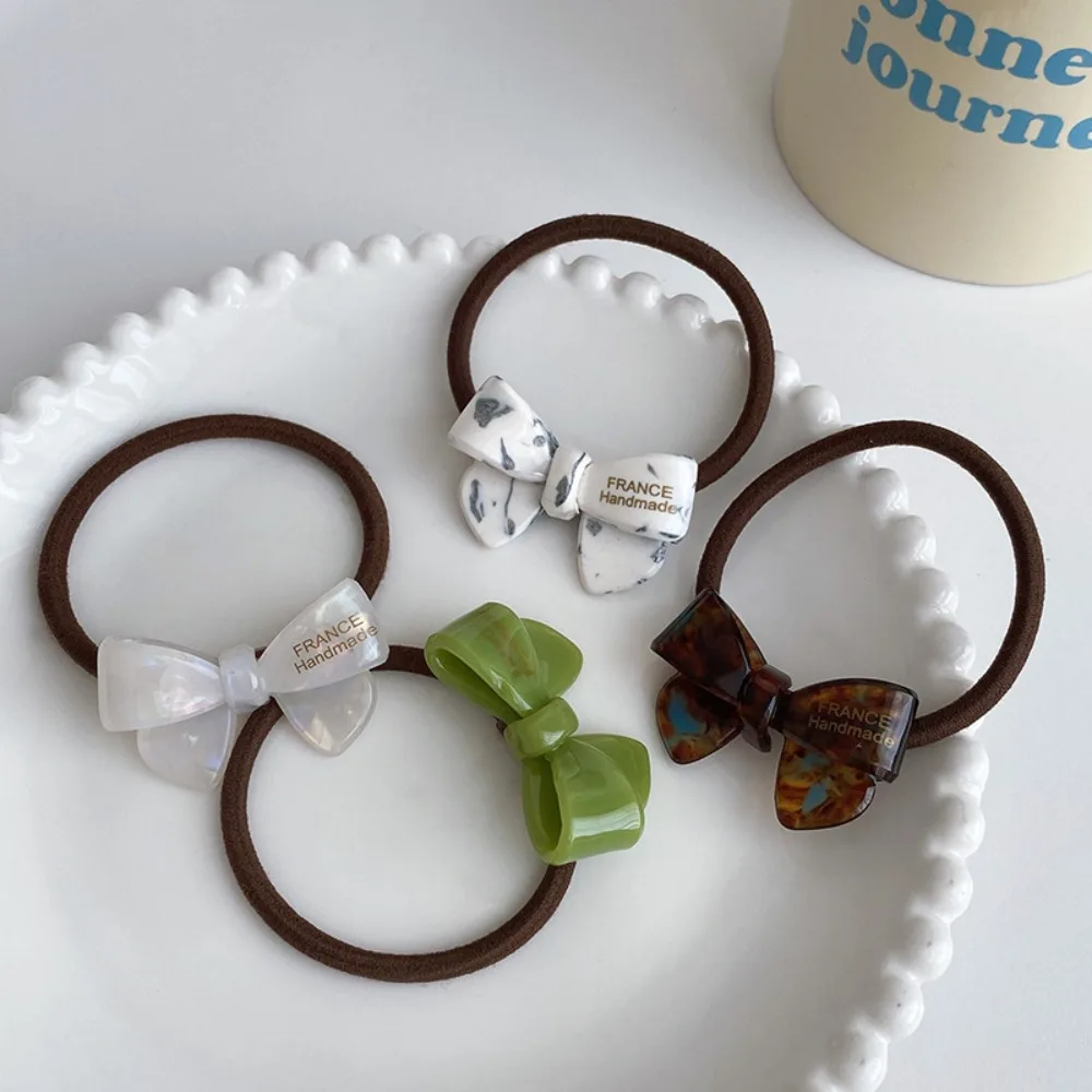 Ponytail Holder Bowknot Hair Rope Hair Bands Korean Style Acetic Acid Hair Tie Hair Accessories Headwear Acetate Bow Scrunchies