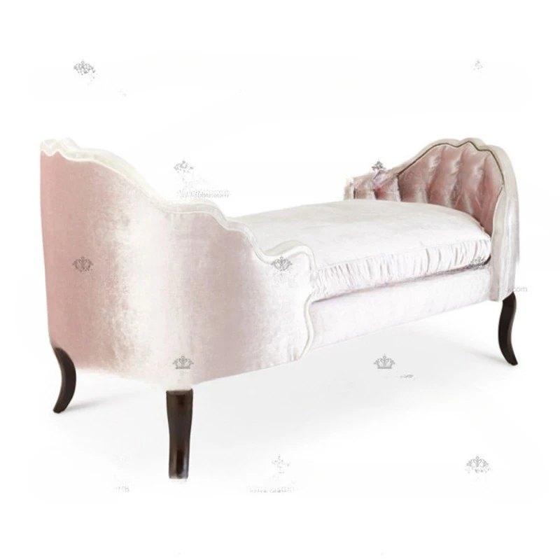 French retro fabric concubine chair, concubine couch American rural high-end concubine sofa
