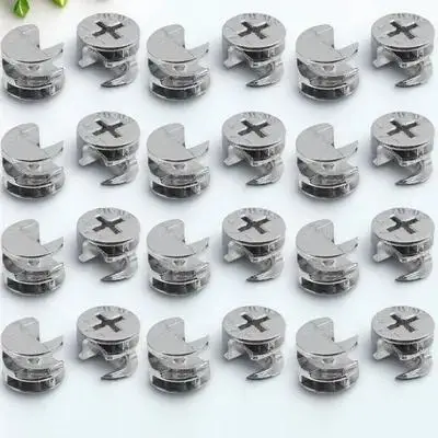 

50 шт. Металлические соединители для мебели 15 мм, кулачковые замки для шкафов, ящиков, комодов, крепежная фурнитура для замены