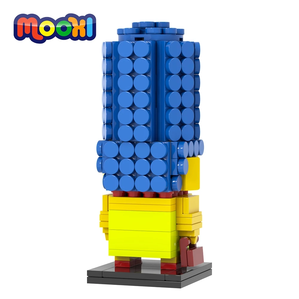 MOOXI Cartoon MOC Bricks 248Pcs Anime Movie BrickHeadzed Model Adults Figure Building Blocks Kids Toys For Children Gift MOC7372