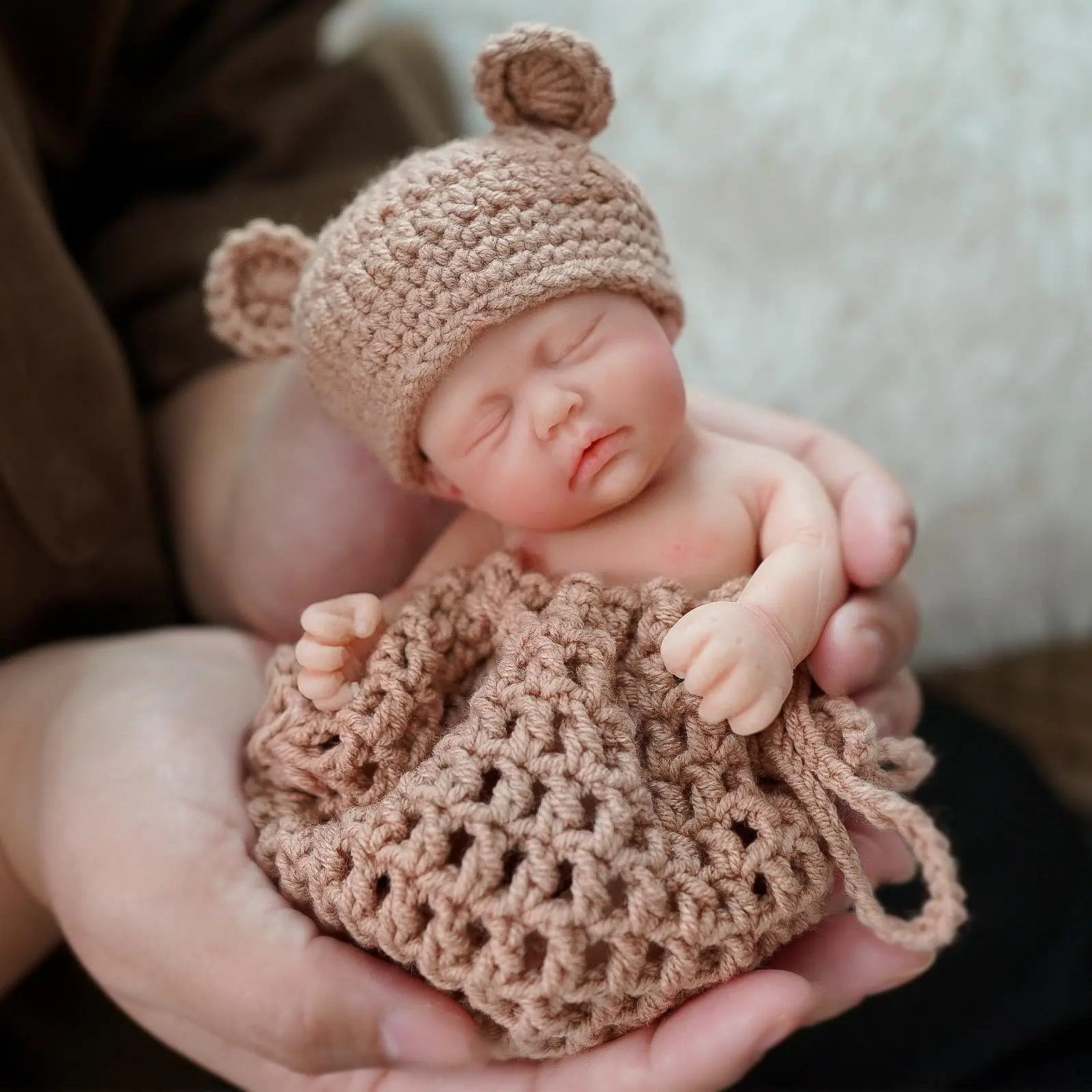 Lifelike Mini Reborn Baby Doll, Anti-Stress, Full Silicone, Girl Sweet Dreams, Bella, Micro Preemie, Surpresa, 7"