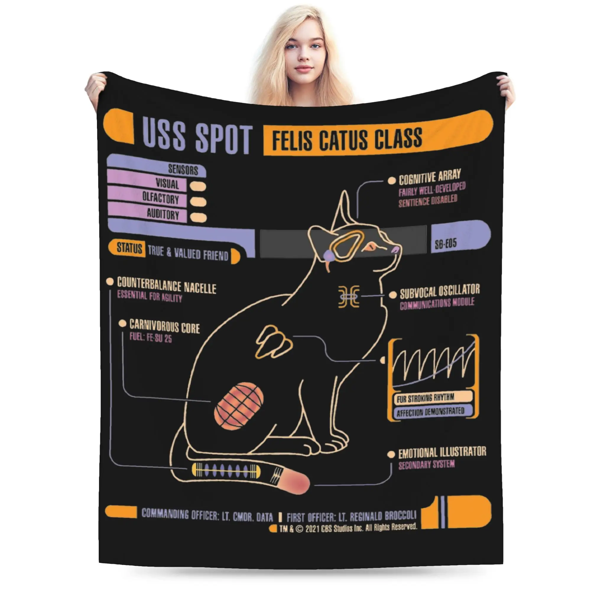 USS Spot Stars Treks Blanket Flannel Printed  Portable Soft Throw Blankets for Bedding Travel Quilt