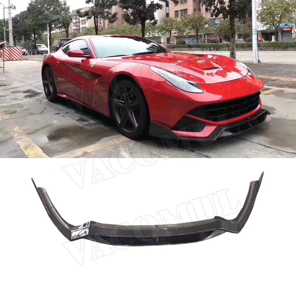 VACOMUL Carbon Fiber Front Bumper Lip Spoiler for Ferrari F12 Berlinetta 2013-2016 FRP Head Chin Shovel Protector Car Styling