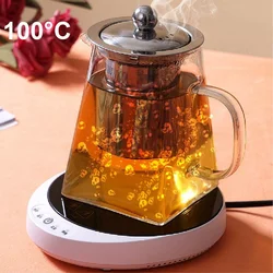 220V Heating Coaster 100°C Water Boiling Electric Ceramic Stove Cup Heater Insulation Milk/Coffee Heating Base 4 Gear Thermostat