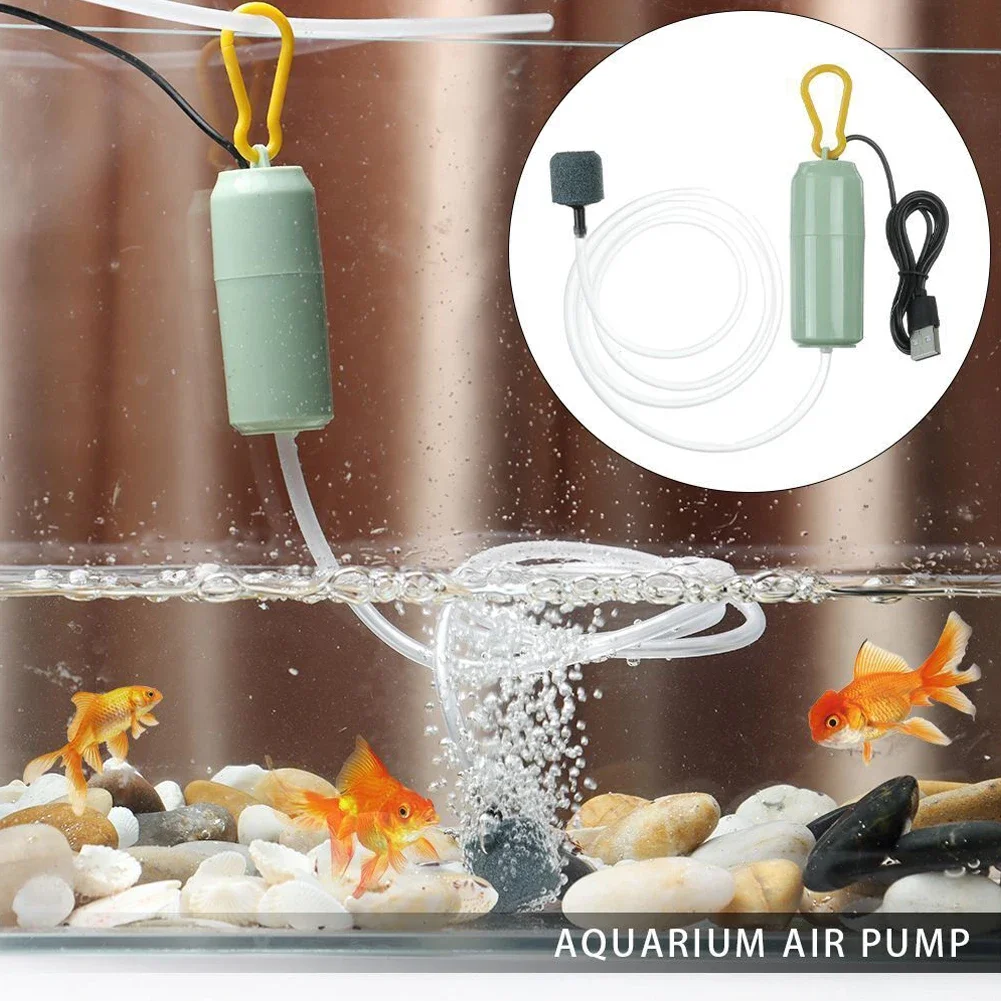 1PCS Aquarium Air Pump Black/white/green/pink 4 Colours Mute USB Mini Aquarium Oxygen Pump Oxygenator Air Compressor Aerator