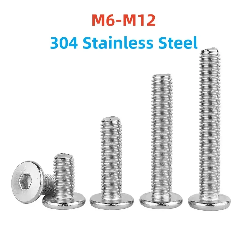 

Flat Wafer Head Allen Cap Screw M6 M8 M10 M12 304 Stainless Steel Hex Socket Ultra Thin Super Low Bolt