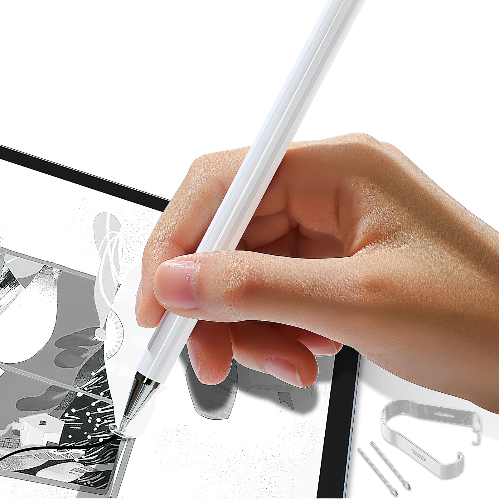 

1Set Metal Stylus Tips Capacitive Pen Nibs Replacement Durable Stainless Steel Accurate Stylus Tips Touch Pen Tip