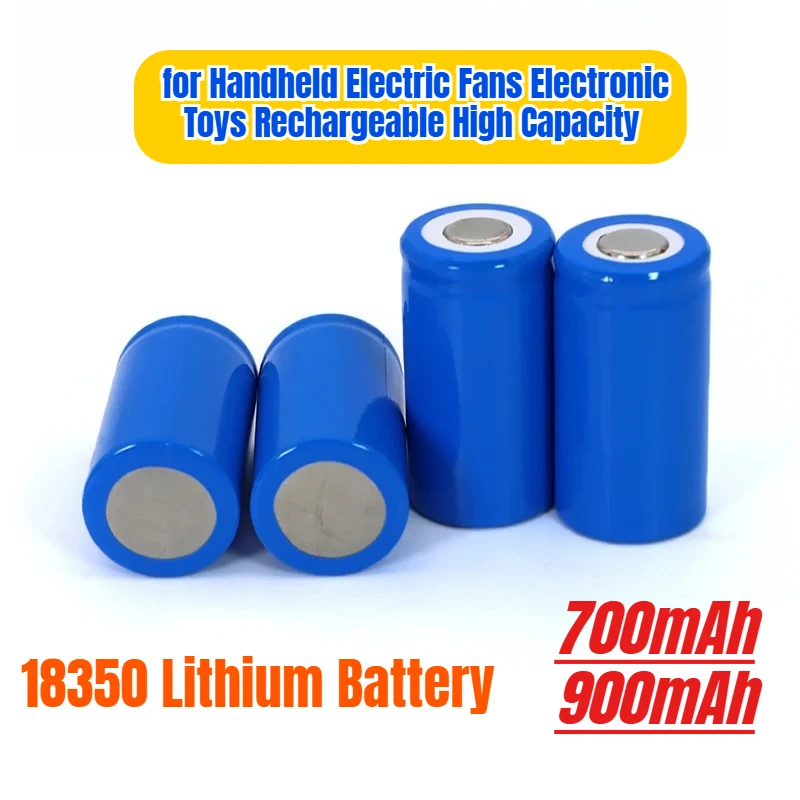 

18350 Lithium Battery 3C 700mAh 900mAh for Handheld Electric Fans Electronic Toys Rechargeable High Capacity