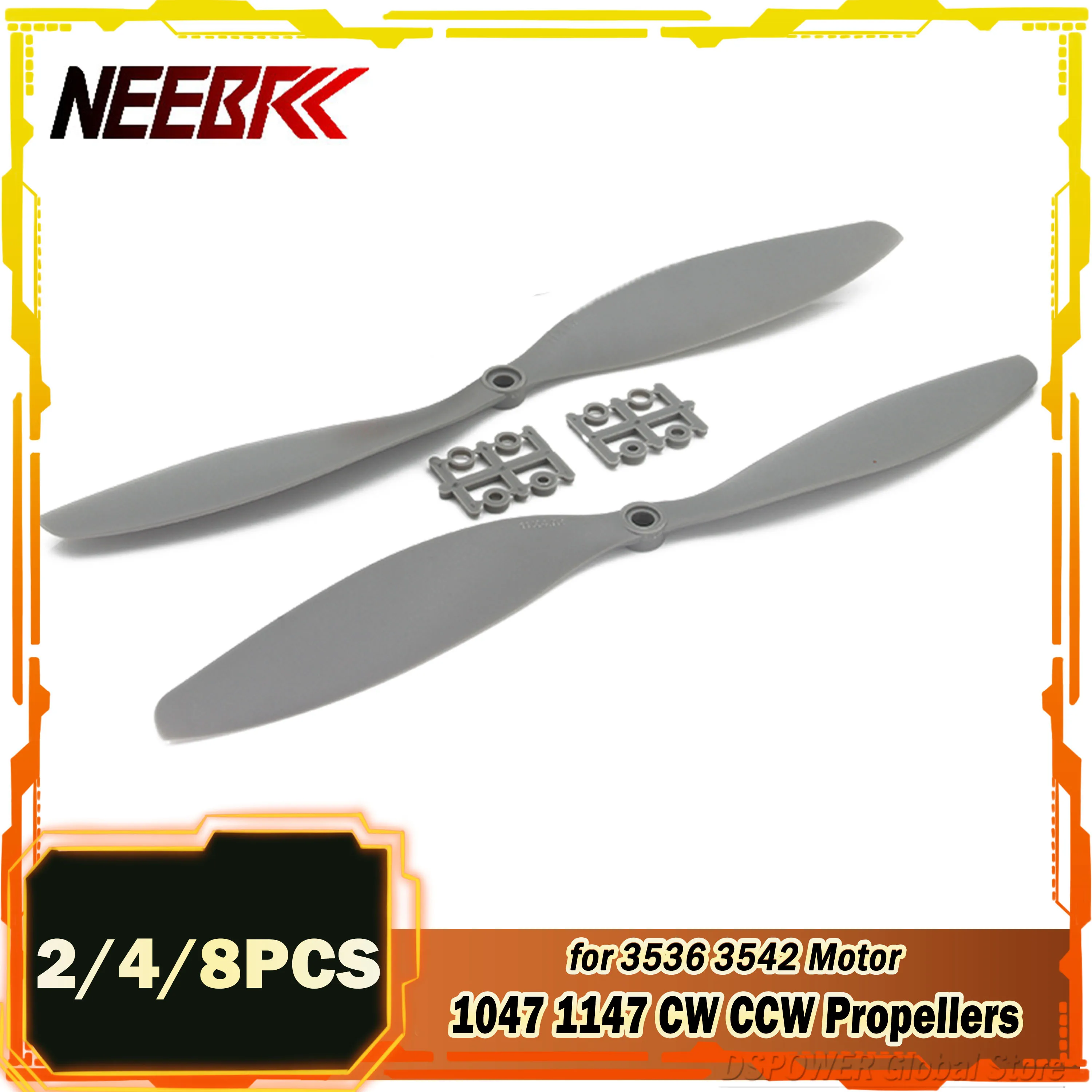 

NEEBRC 2/4/8PCS 1047 1147 10x4.7/11x4.7 Propellers Low Noise CW CCW Blade for RC FPV Racing Drone Quadcopter DIY 3536 3542 Motor