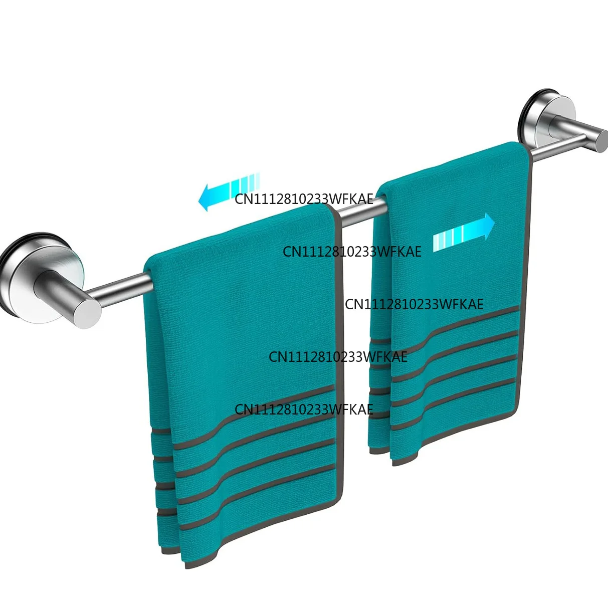 Telescopic suction cup, towel bar, stainless steel single bar, bathroom towel rack, bathroom hanging rod, single bar