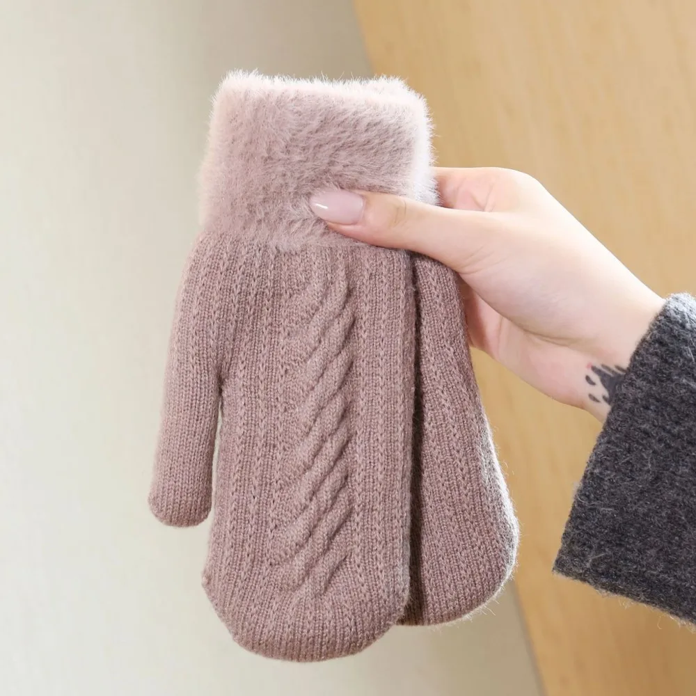 Winter big girl fleece thickened warm can be fleece children girl cycling cold cycling casual windproof winter gloves