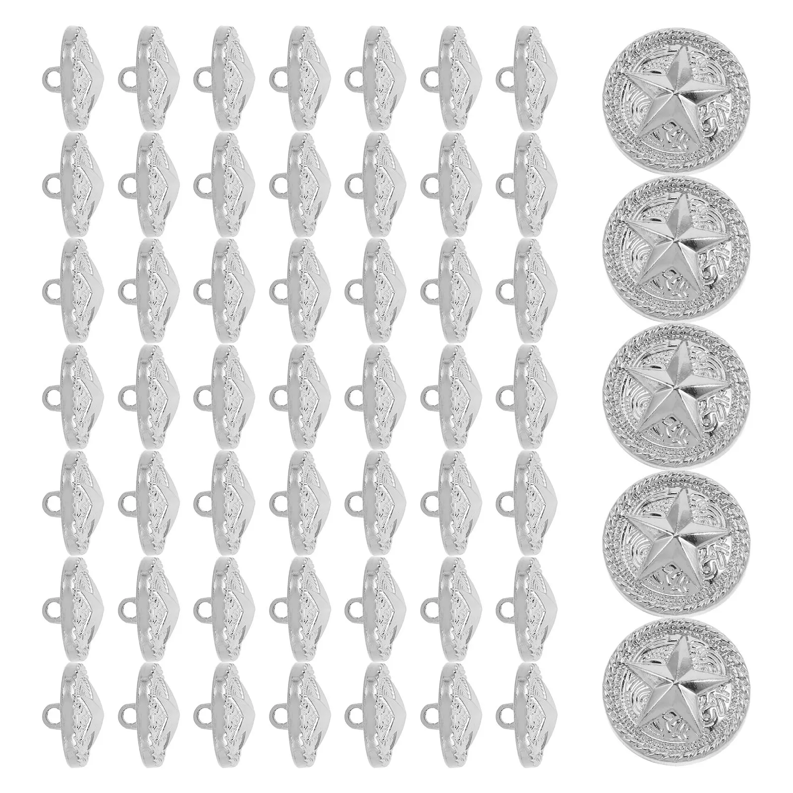 

100Pcs Five Pointed Star Buttons Metal Blazer Button for Coat Suit Jackets Trench DIY Sewing Fashion Apparel Accessories