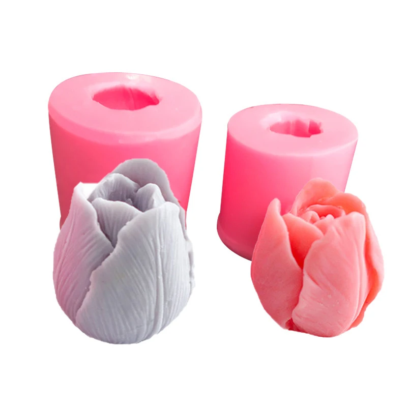 Creativo tulipano candela stampo fatto a mano fai da te fiore sapone stampo fiore in Silicone candela stampo sapone che fa forniture stampo decorativo