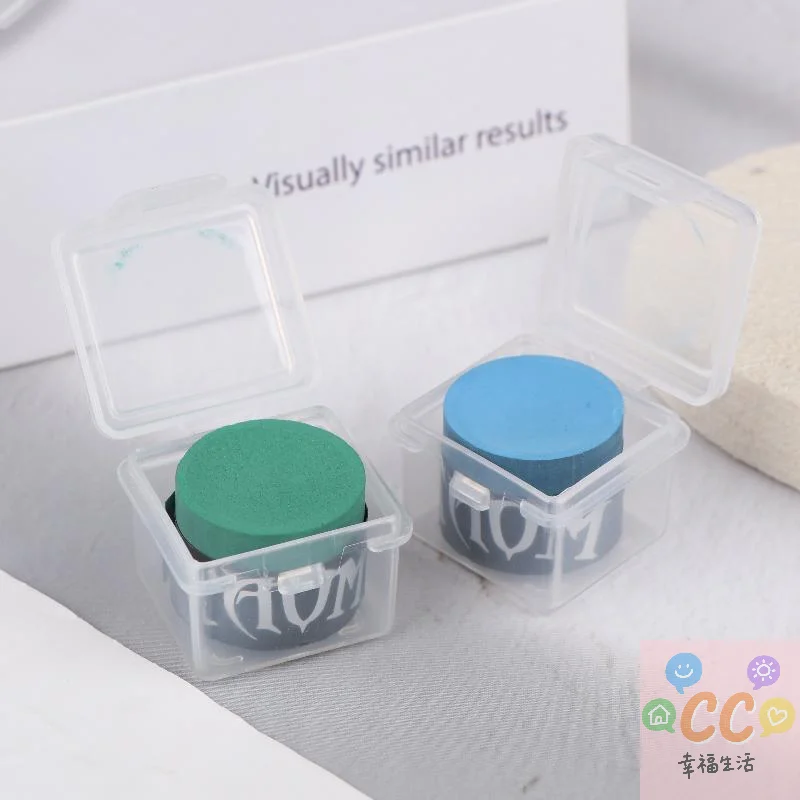 NUOVO 1 pezzo di gesso da biliardo professionale 1 pezzo, polvere ad alto impugnatura con custodia, gesso antiscivolo con punta per stecca per snooker e allenamento in piscina