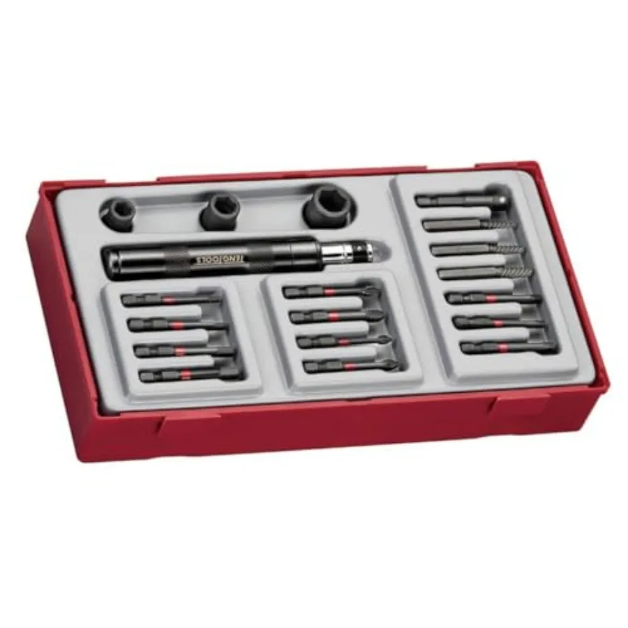 

Набор из 19 предметов: ударные биты, торцевые головки, экстракторы для винтов и адаптеры с приводом 1/4 дюйма - TTID19