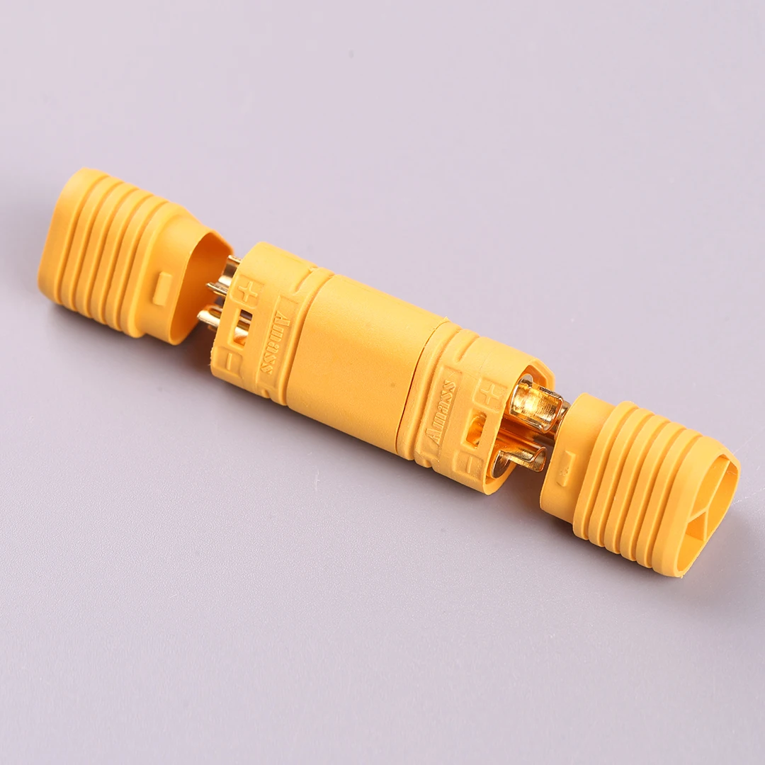 Amass MT60 Plug Three Core Version Gold-Plated with Sheath Model Airplane Accessory Link Plug for Electronic Components