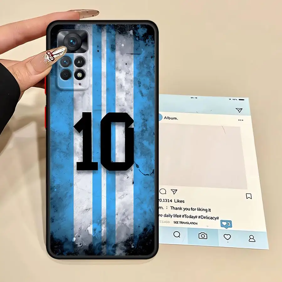 Xiaomi Redmi Note 10S 7 11S 13 14 12 ProPlus 8T 8 9 10 11 Pro 12s 9S TPUカバー 14 Pro+用 クールなフットボールナンバーケース