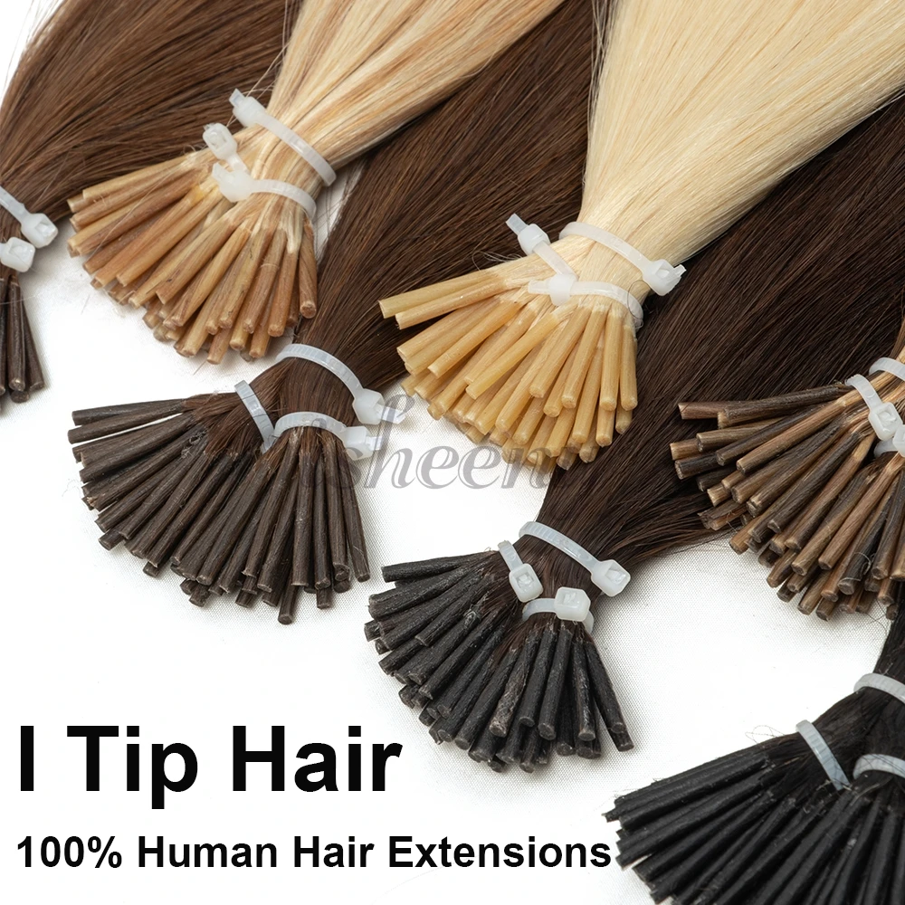 isheeny I Tip Hair Extensions Natural Straight Real Human Hair Extensions 30g/pack Lightweight Thin Keratin Hair 12-20 Inches