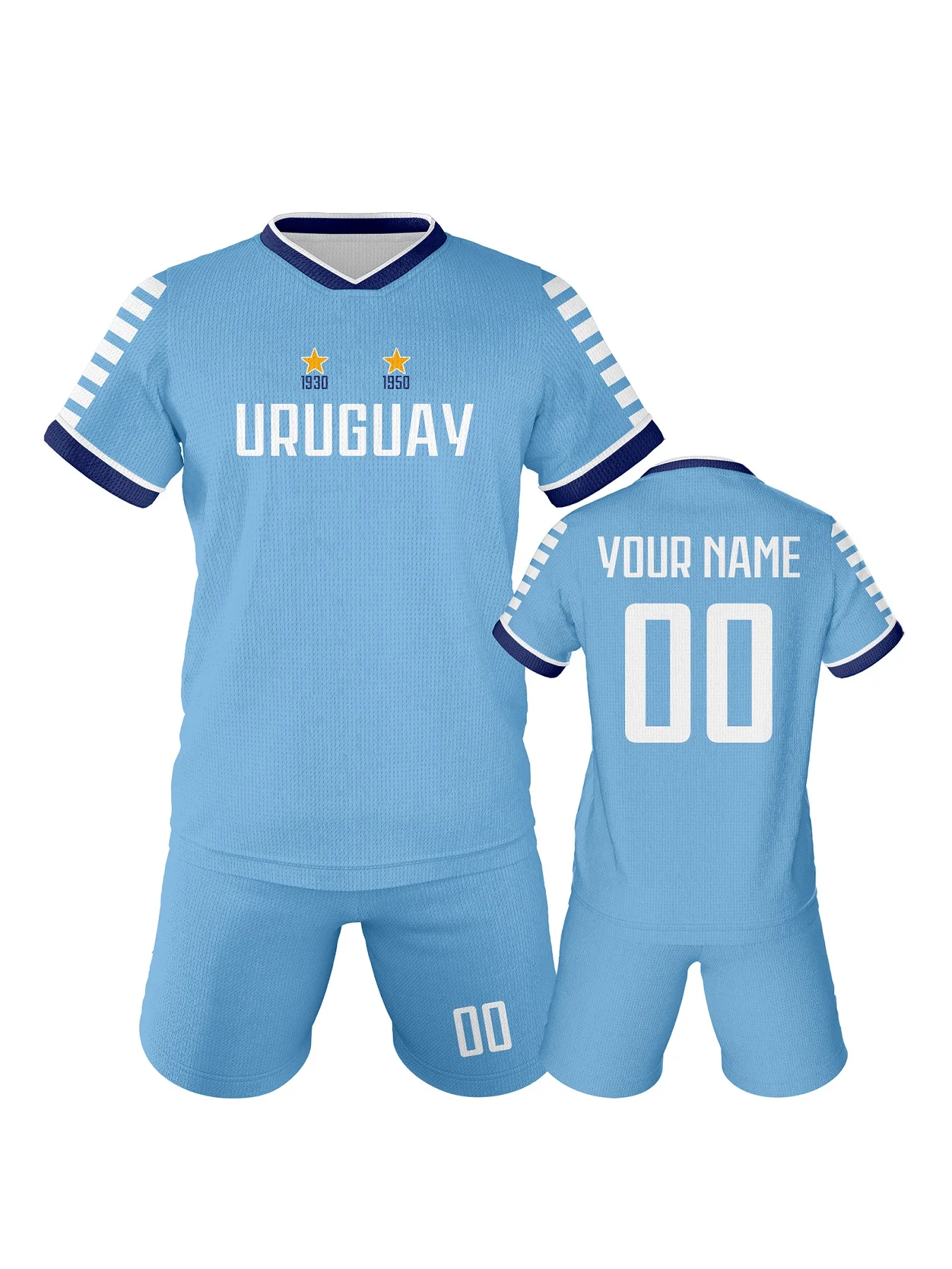 Soccer Jersey Customizable Kids Uruguay Football Training Uniform Personalized Name Number Youth Tracksuit Soccer Kit Custom