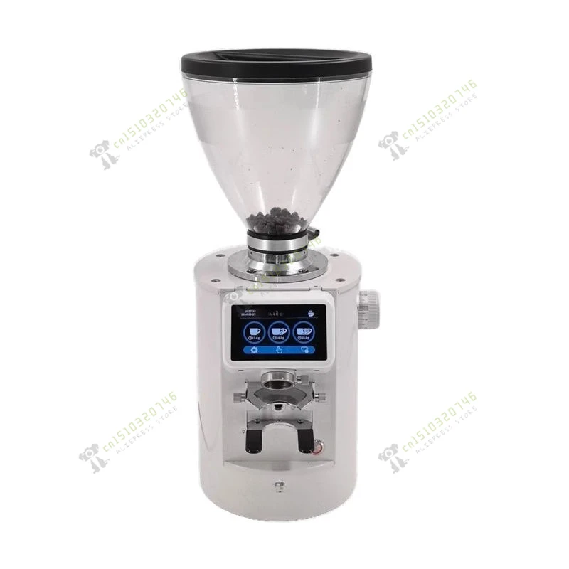 220V Electric Coffee Grinder 600W Espresso Coffee Grinder Flat Disc Coffee Miller Touch Panel With Weighing Quantitative