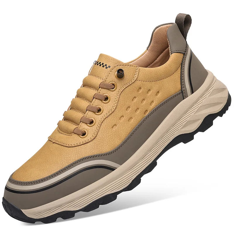 

Anti-slip Outdoor Hiking Shoes for Men Autumn Winter New Designer Platform Work Shoes Male Fashion Casual Leather Sneakers Man