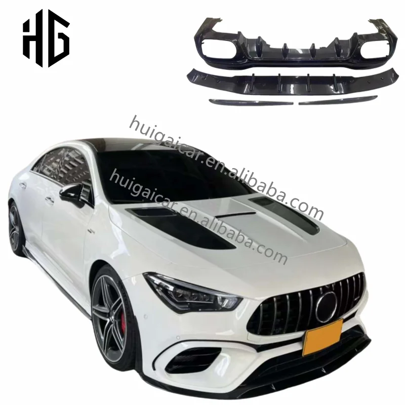 

HG 3K Carbon Fiber Rear Bumper Splitter Canards Rear Diffuser Body Kit for Bens CLA W118 CLA45S Modified Accessories
