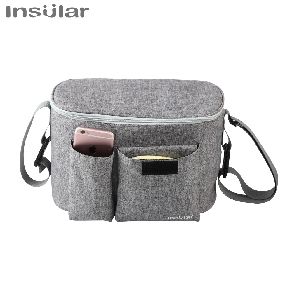 INSULAR-Baby Stroller Bag Organizador, porta-copos, sacos de fraldas, maternidade Nappy Bag, acessórios para transporte portátil