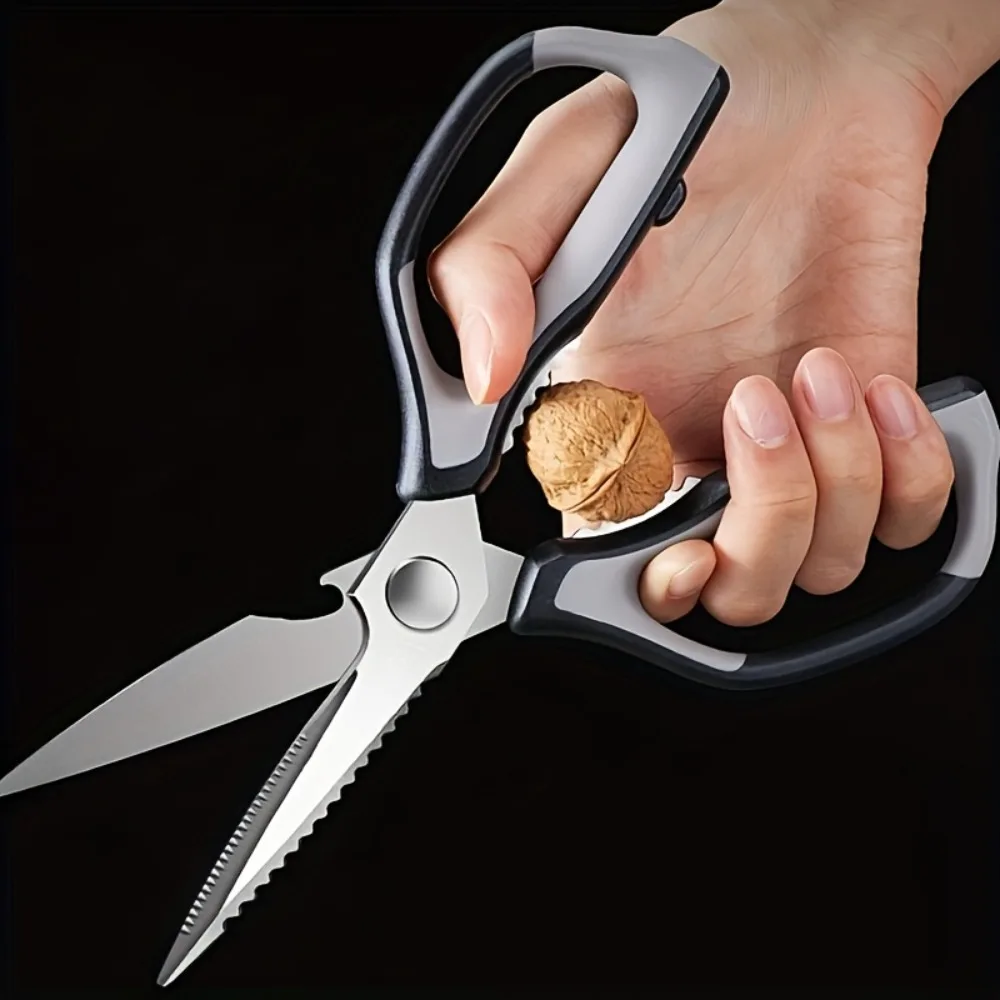 

Heavy-duty Stainless Steel Chicken Bone Scissor Ergonomic Handle Sharp Barbecue Shears Corrision-resistant Bottle Opener Fish