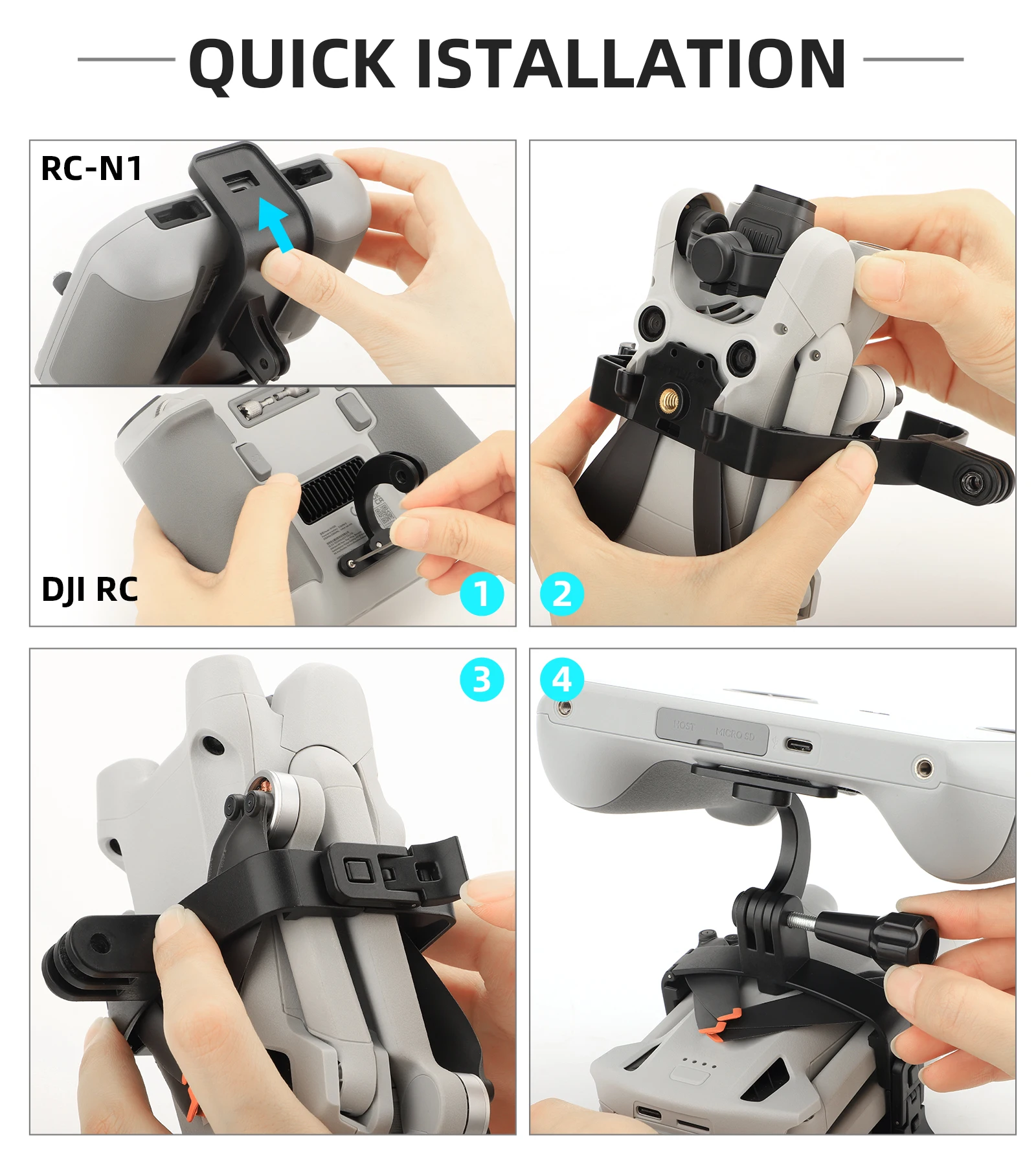 For MINI 3 PRO Drone Handheld Gimbal Bracket Stabilizer For Mini 3 Pro DJI RC Holder RC-N1 Mount Grip Drone Accessories