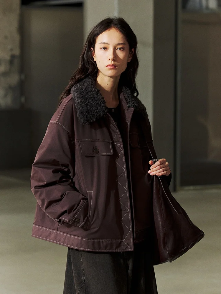 

Женское винтажное зимнее пальто-полукруг с отстегивающимся меховым воротником, свободного кроя, с длинными рукавами, для повседневной носки, модное