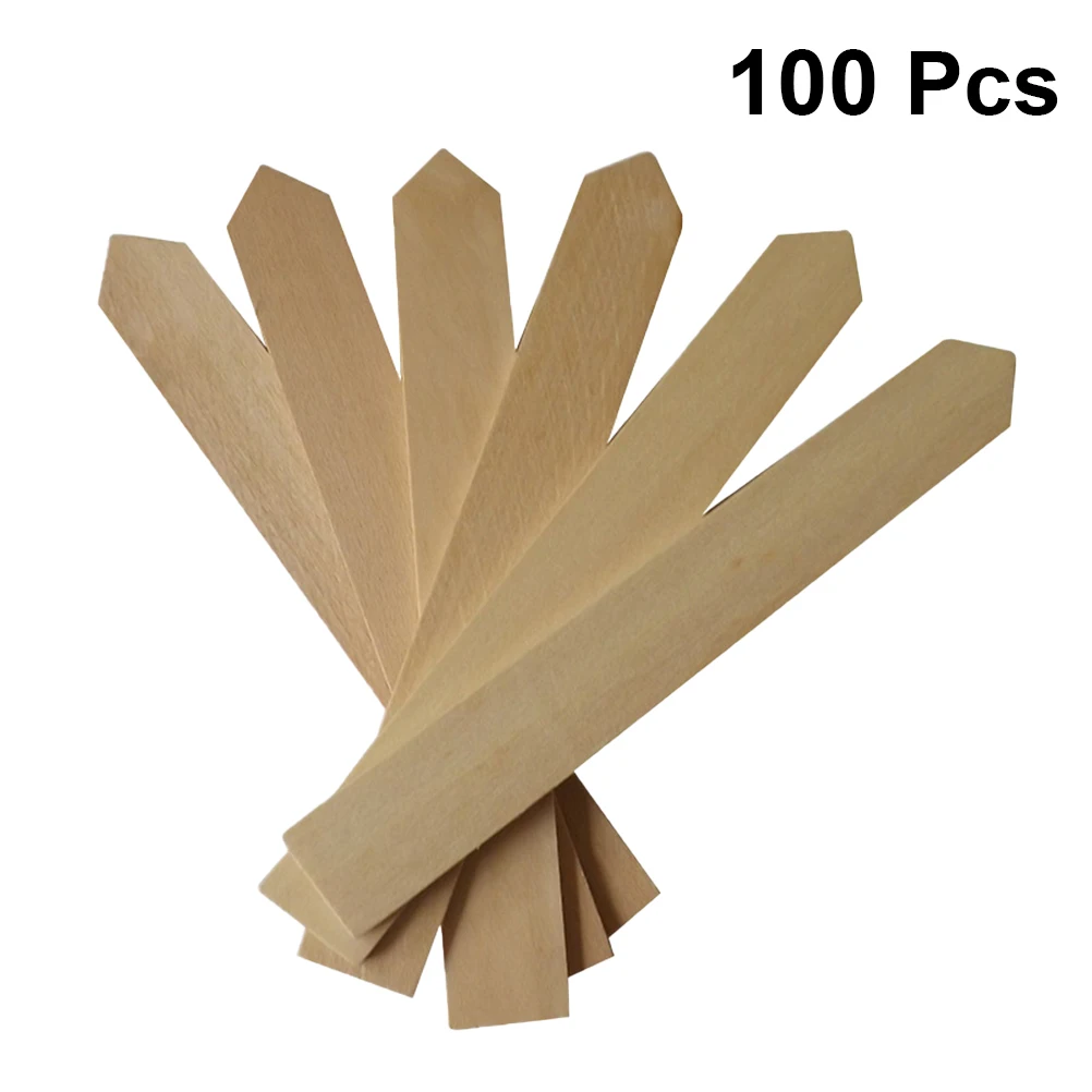 

100PCS Wooden Plant Labels Beautiful Colors Small Size Easy to Write Garden Nursery Bamboo Tags Outdoor Markers
