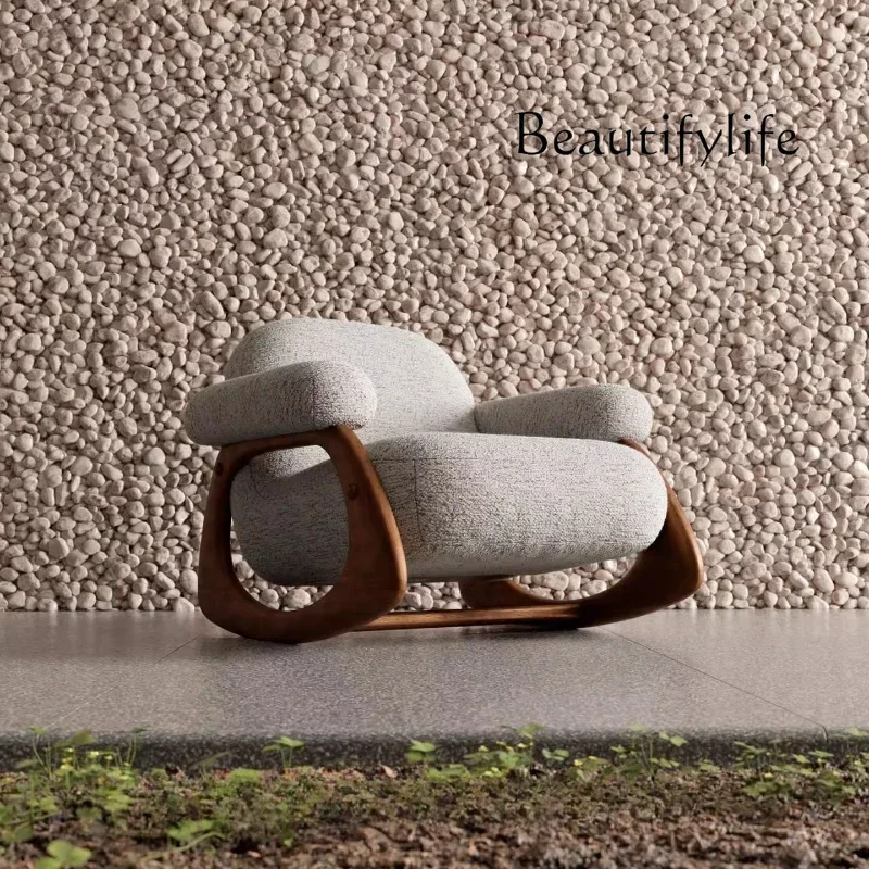 

Comfortable Rocking Living Room Chair Balcony Comfy Grey Chair Italian Fabric Sillones Para Sala De Estar Living Room Furniture