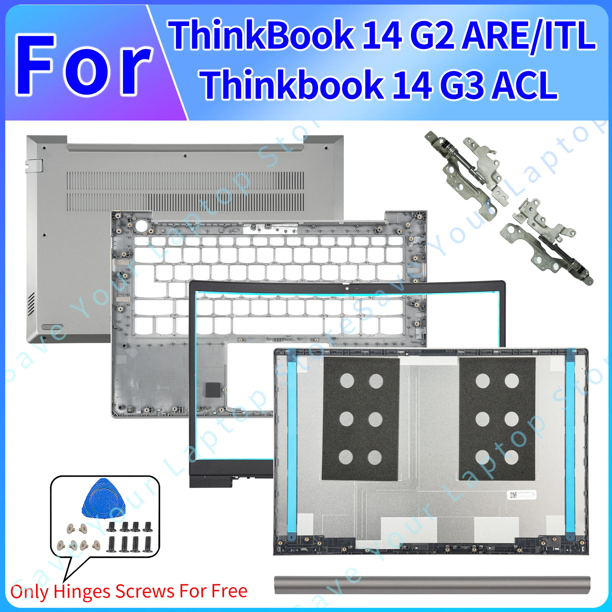 

NEW Cases For ThinkBook 14 G2 ARE/ITL 14 G3 ACL 14 G4 IAP LCD Back Cover Front Bezel Botto HingeCover Hinge Laptop Parts Replace