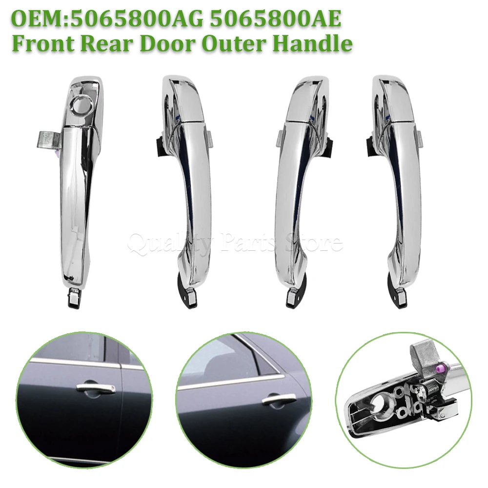 

New Front Rear Left Right Chrome Exterior Door Handle 4589009AH 5065801AG 5065800AG For 2005-2010 Chrysler 300 300C Dodge Magnum