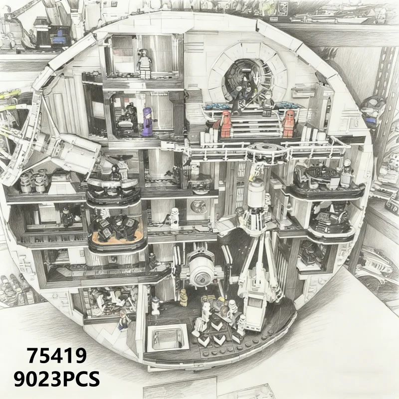 75419 Ucs Death Star Modelo Montar Bloco de Construção Criativo Presente 9023Pcs Tijolo Brinquedo Educacional para Crianças