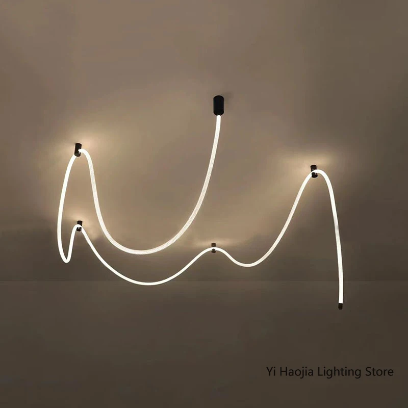 

Modern LED Ceiling Chandelier Personality Braided Hose Lamp Living Room Bedroom Lights Nordic Home Atmosphere Decor Suspension