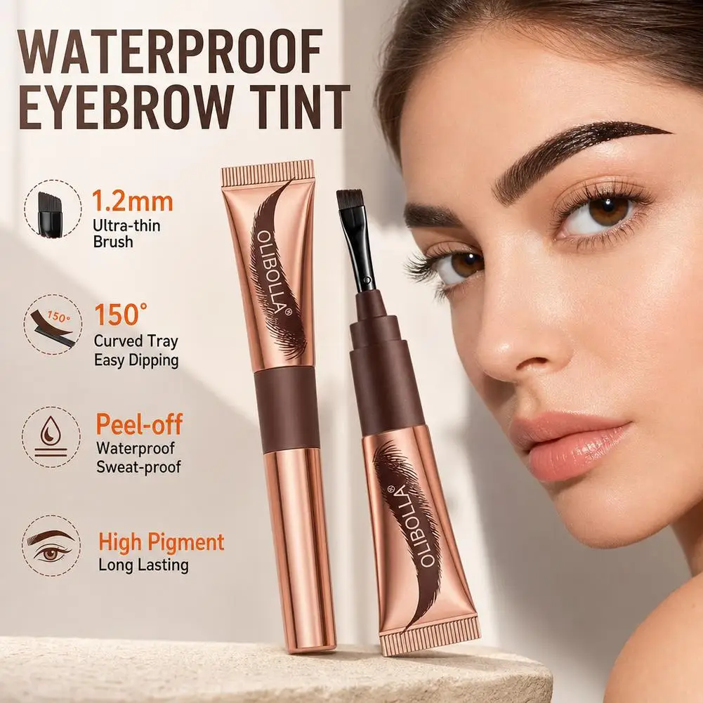 6ml Peel Off Eyebrow Gel Semi Permanent Brow Tint Waterproof Lasting Peel Off Eyebrow Gel Tint Natural Brows Makeup
