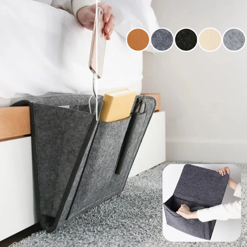 

Waterproof Felt Hanging Organizer Bag with Pockets for Bathroom Car Bedside Sofa Storage Remotes Keys Toys Space Saving Design