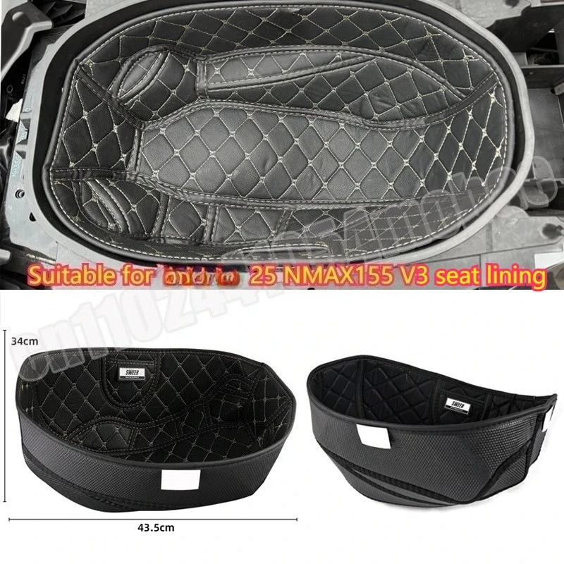Motorcycle Accessories Box Liner Protector Waterproof Seat Storage Luggage  PU Trunk Inner Pad for NMAX155 V3 2025