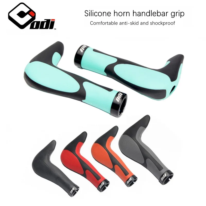 

Odi Bicycle Silicone Handlebar Grips integrally-formed Horn handlebar Cycling Hand Rest Mountain folding bike Lock ring Grips