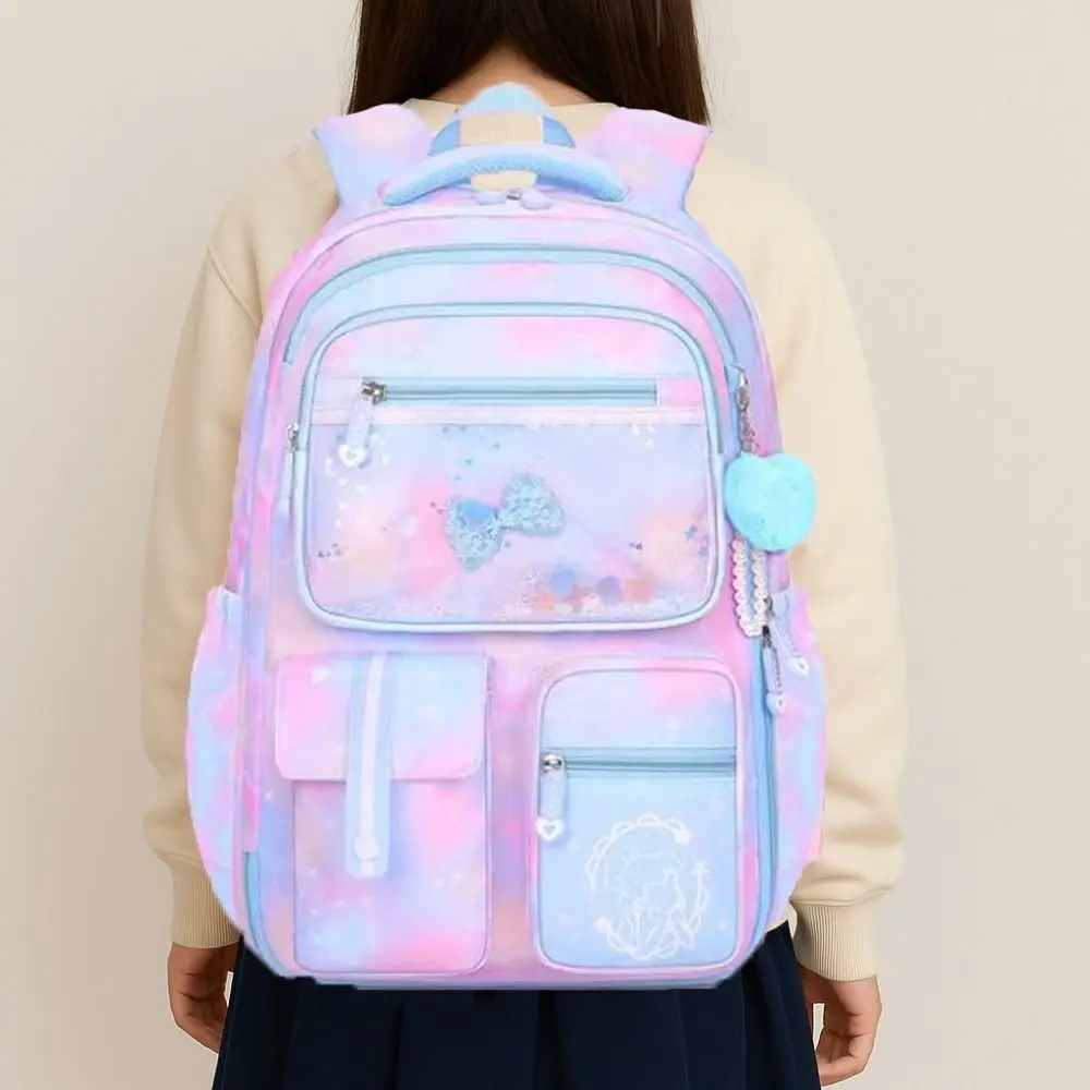 Simple Side-Open Children Backpack Multiple Pockets Oxford Shoulders Bag Commute Korean Style Student School Bag Primary School
