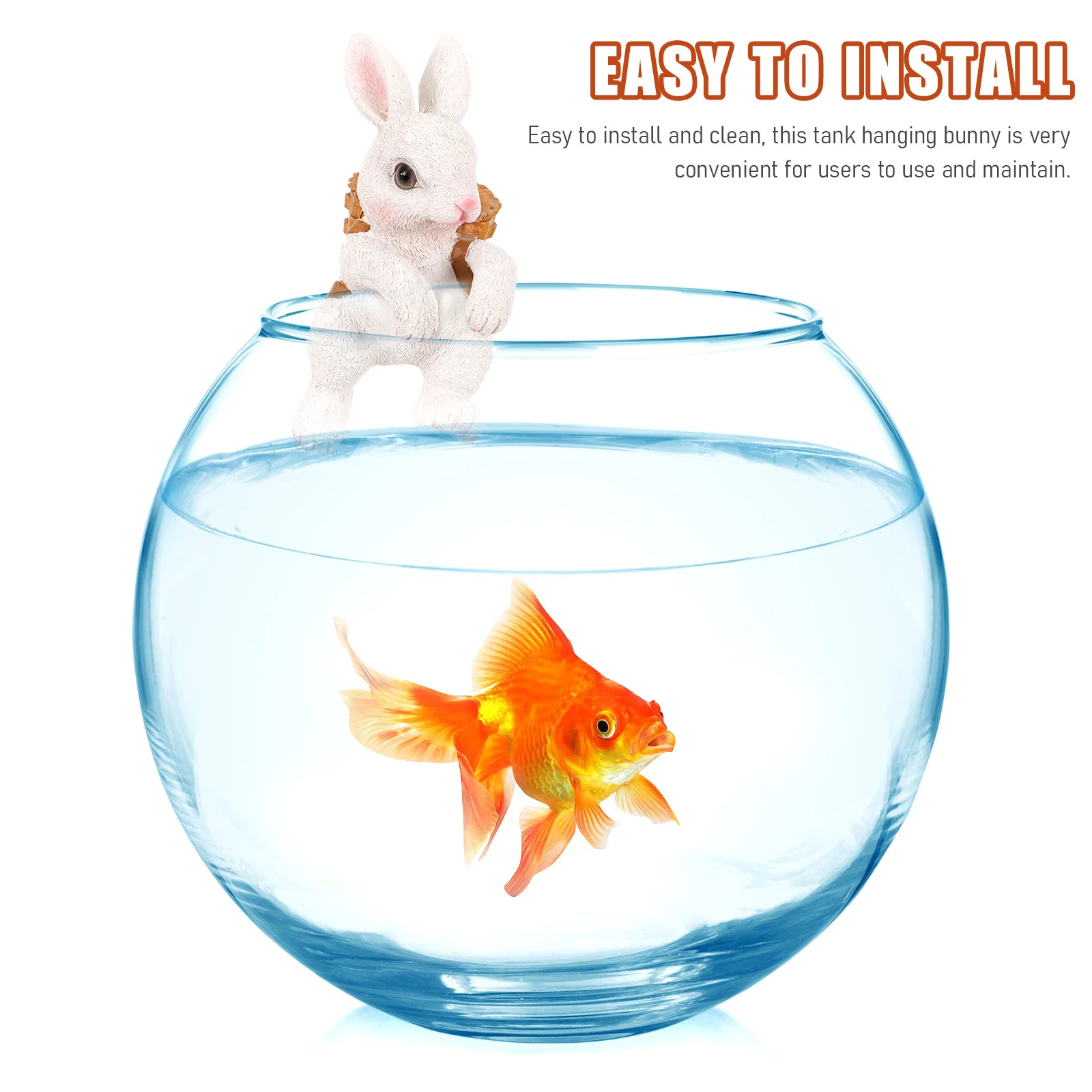 

Fish Tank Decoration Hanging Basket Bunny Resin Craft Aquarium Ornament Easter Small Bunny Decor Aquarium Decoration
