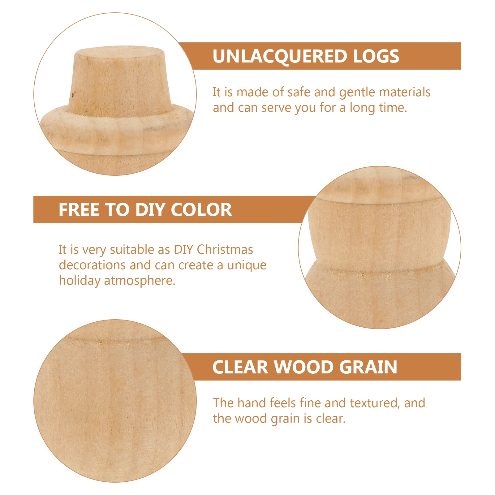 

10Pcs DIY Wood Snowman Natural Unpainted Craft Set Smooth Safe Finish for Kids Creative Painting Xmas Party Gift