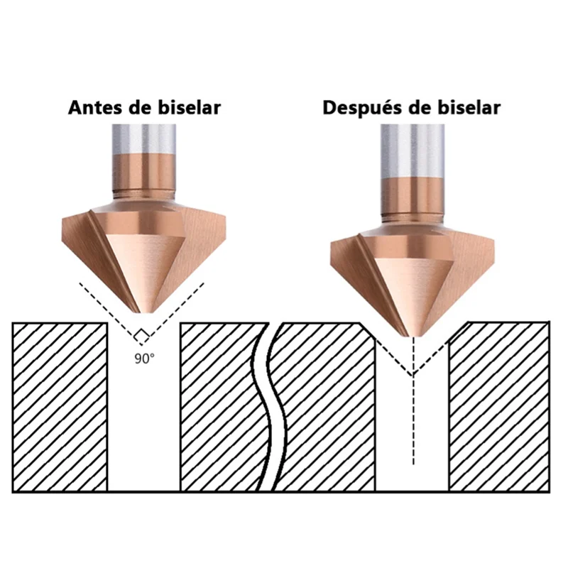 

ABRB-3 Flutes Countersink Drill Bit 50Mm HSS Metal Hole Drilling Tool 90 Degree HSS Chamfering Tool