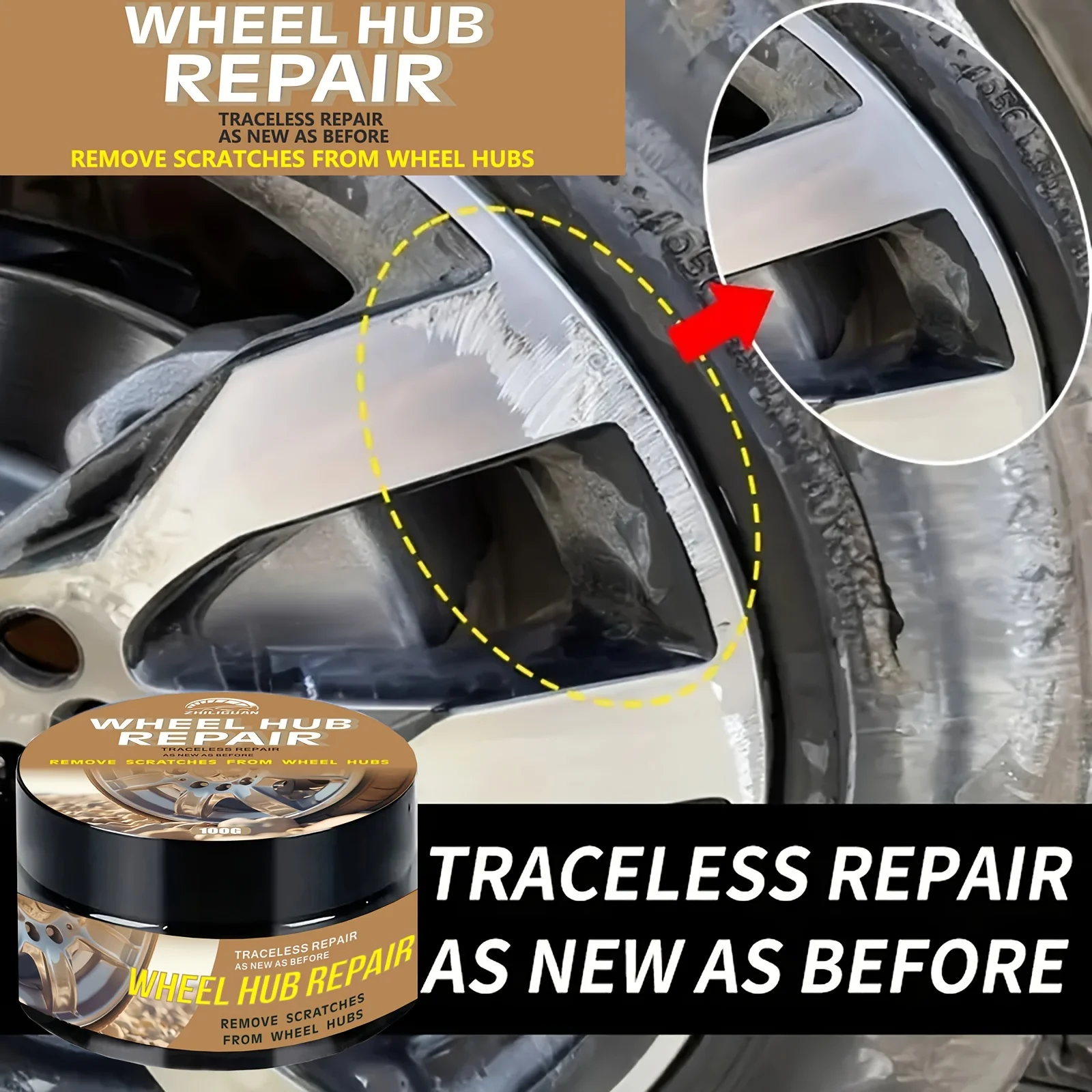 Ultimate Wheel Repair Kit - Scratch&Fade Restoration with Polishing Paste for Enhanced Car Maintenance，Durable protection