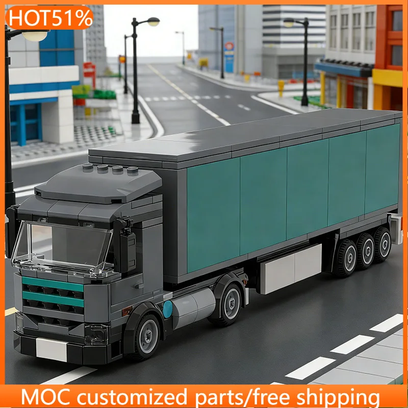 

324 PCS transport Truck with trailer MOC Customize Modular Building Block Kids Model Popular Creative DIY Boy Toy Birthday Gift