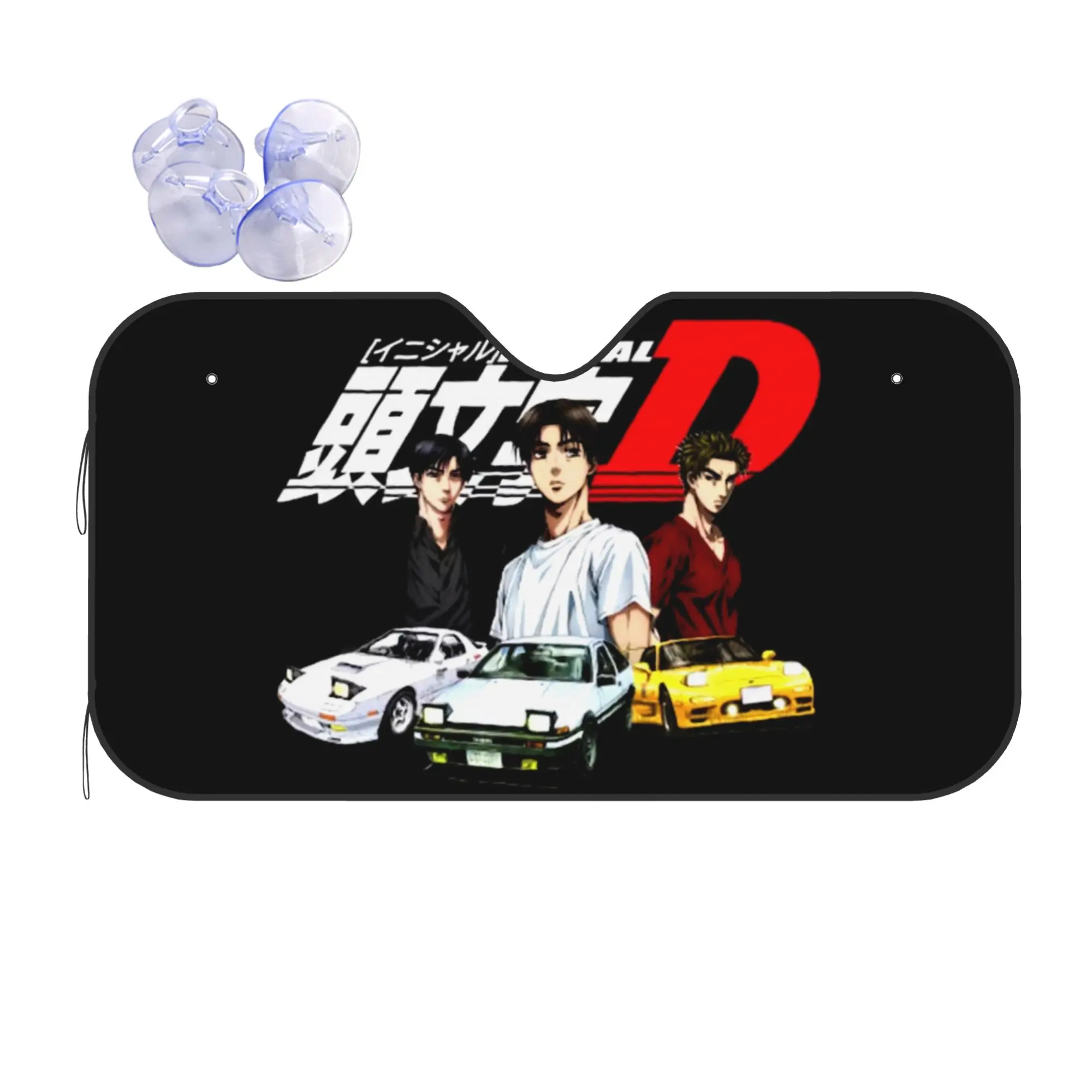 Initial D Mountain Drift Racing Car Front Windshield Sun Visor UV Protection Car Sun Shade Aluminum Foil Car Sunshade