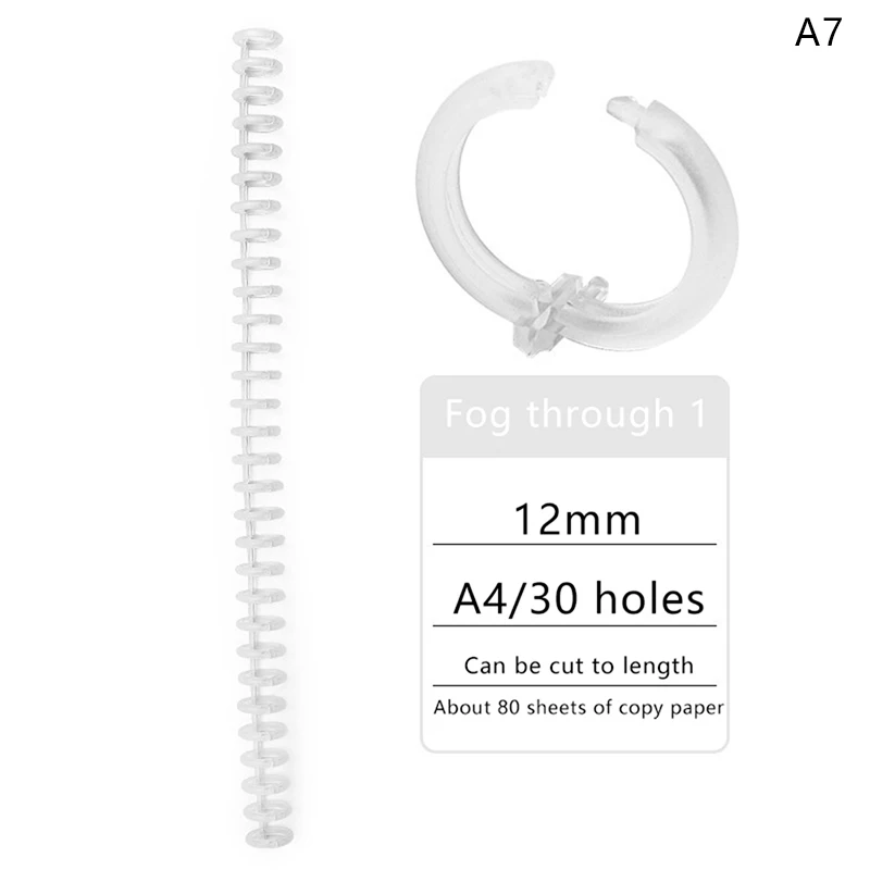30 Holes Loose-leaf Plastic Binding Ring Spring Spiral Rings