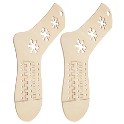 2 Pcs Stocking Display Molds DIY Woven Socks Models Wood Blockers Tool Crochet Form Knitting Tools Man Hand Wooden